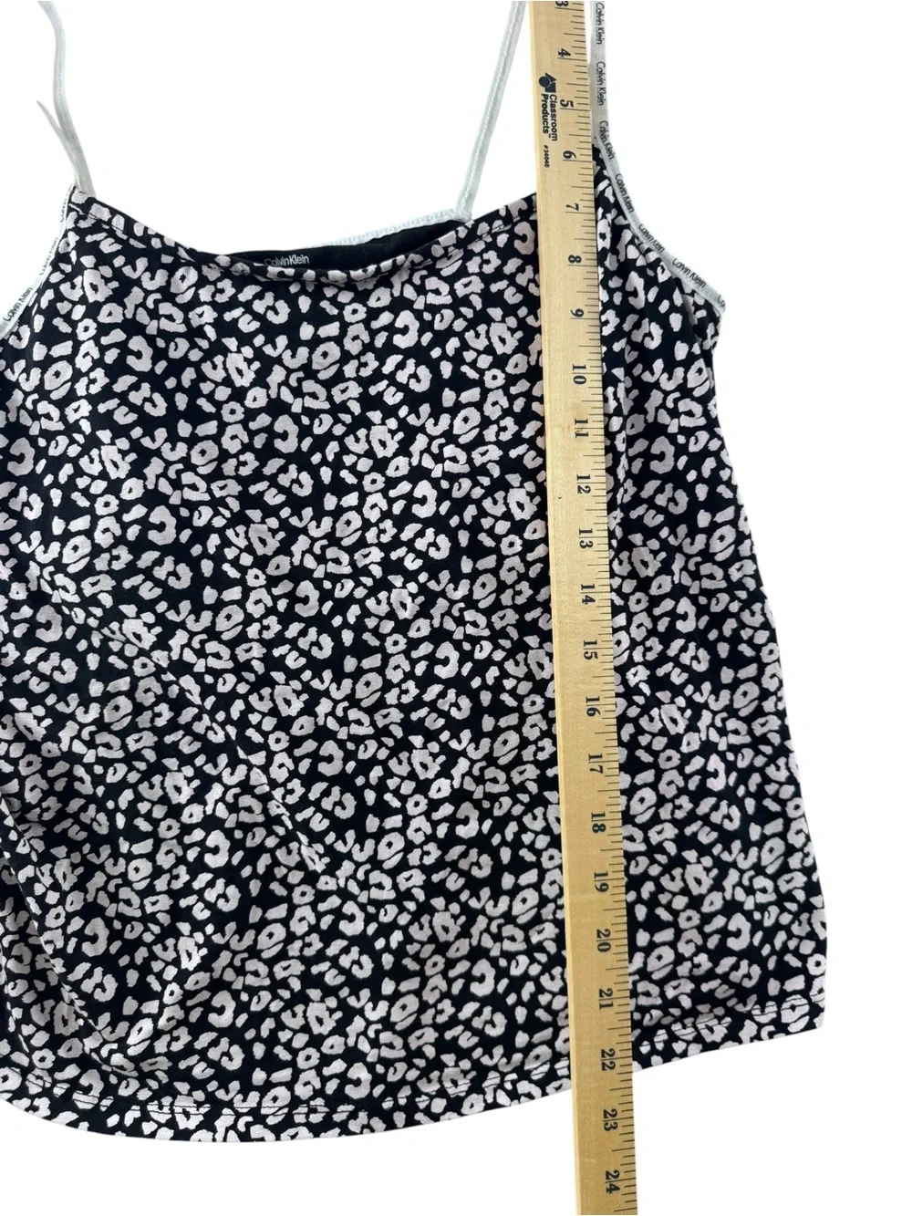 Calvin Klein Black & White Leopard Print Cami Short Pajama Set xl
